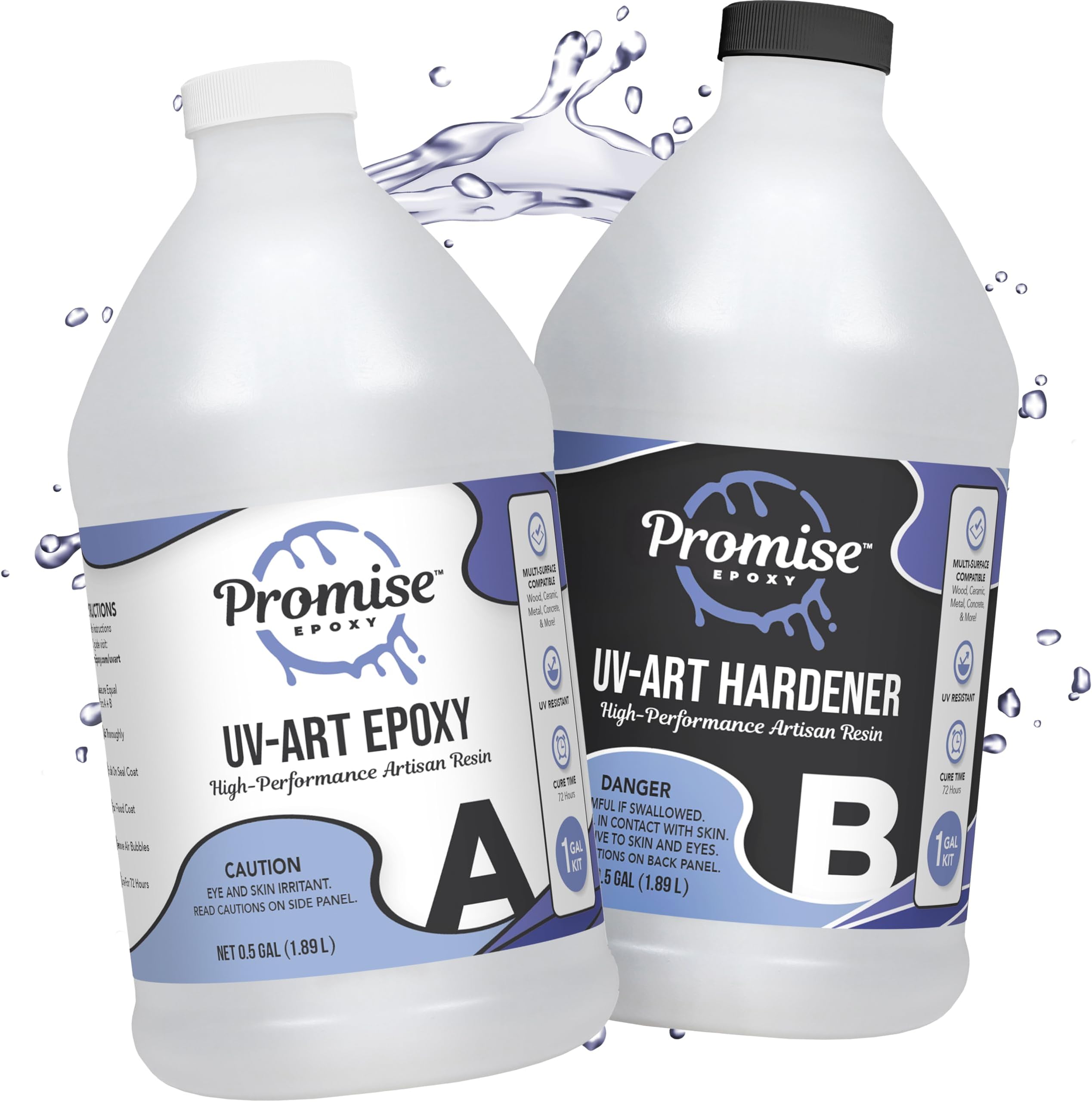 Promise Epoxy UV Art Resin 1 Gallon Kit – Crystal Clear Table Top Epoxy with Superior UV Resistance, Perfect for Casting, DIY Projects, Jewelry Making, Home Décor, and Other Arts and Crafts