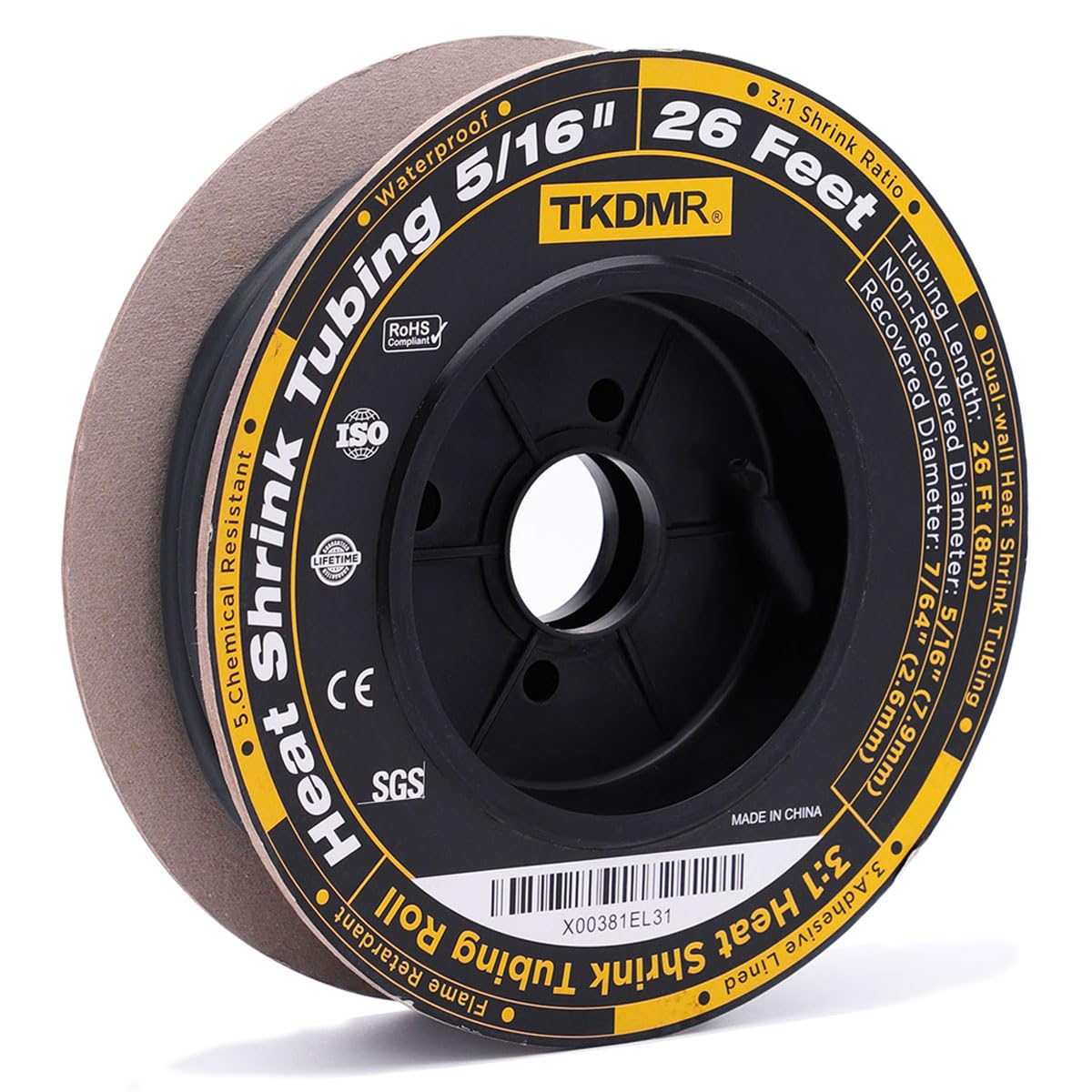 TKDMR 26 Ft 5/16" Heat Shrink Tubing - 3:1 Ratio Marine Grade Heat Shrink,Wire Cable Adhesive Lined Tube Insulation Seal Against Moisture Corrosion
