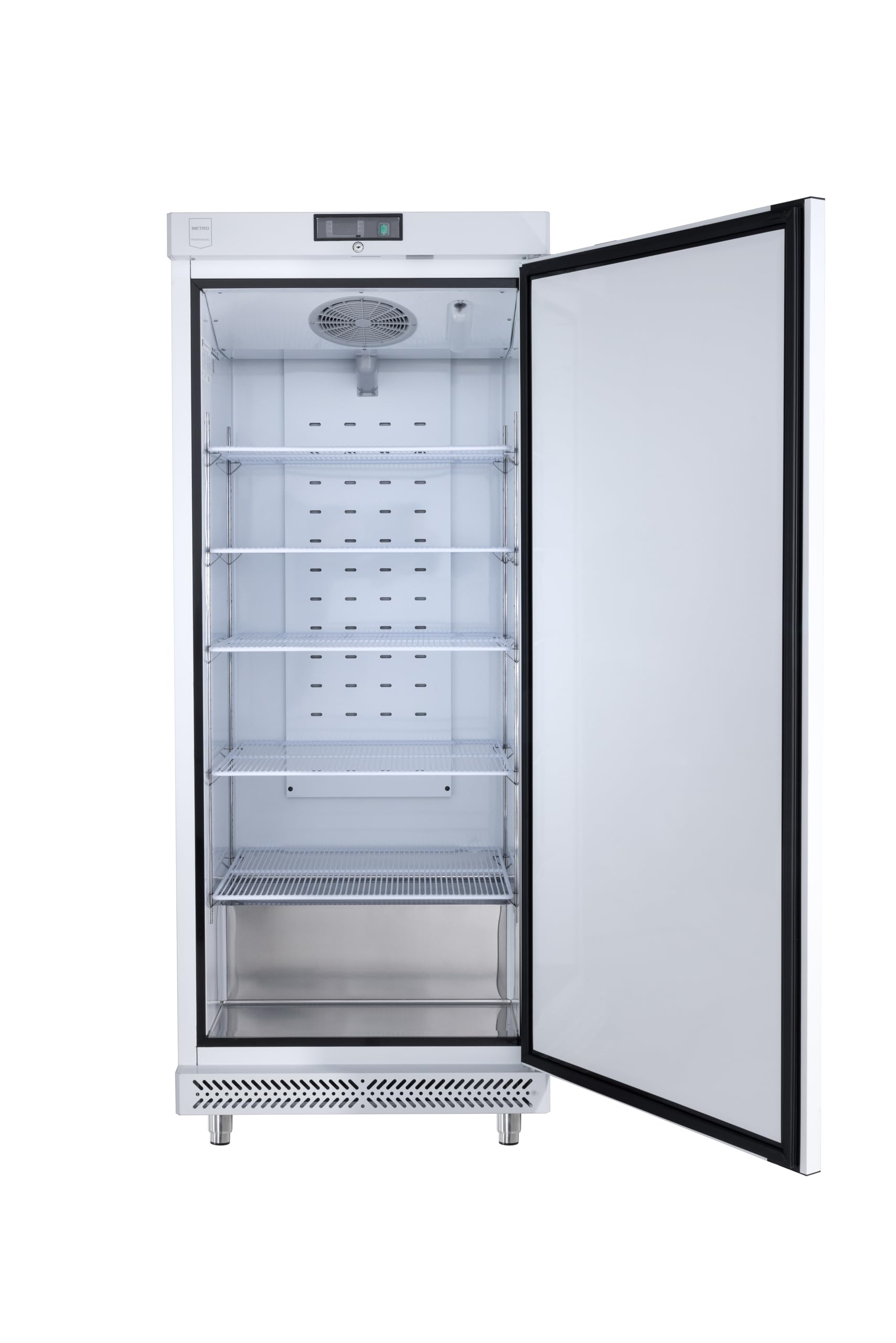 METRO Professional Frigorifero GRE6600, alluminio, 77.5 x 72 x 193 cm, 380 L, refrigerazione ad aria, 300W, adatto per GN1/1, con serratura