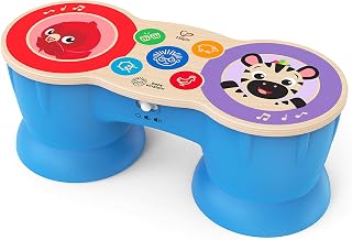 Baby Einstein Upbeat Tunes Magic Touch Wooden Drum - Sensory Musical Toy for Babies 6+ Months, Cause & Effect Learning