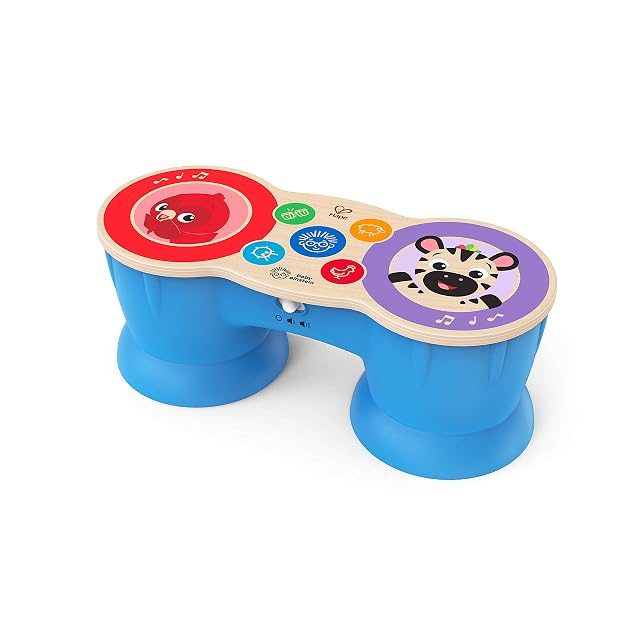 Baby Einstein, Hape, Upbeat Tunes Tambores Magic Touch, Juguete Musical de Madera, Instrumentos Musicales electrónicos para niños, 6 melodías, 4 Modos Musicales, a Partir de 6 Meses