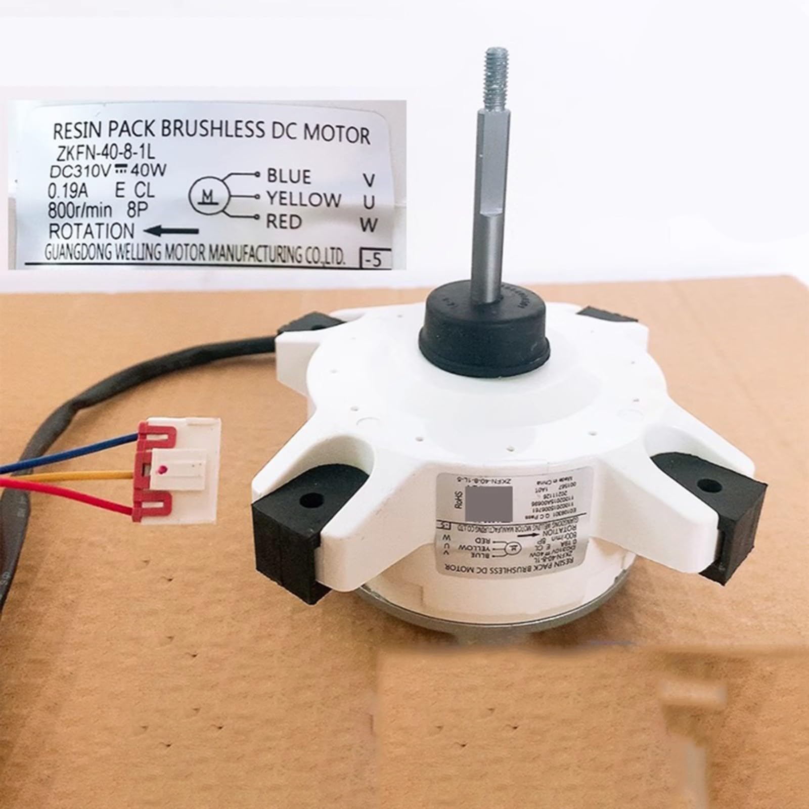 Motor sin escobillas ZKFN-40-8-1L CC, para AUX para aire acondicionado MIDEA, ventilador de refrigeración exterior de rotación inversa, pieza de repuesto de CA fácil de instalar