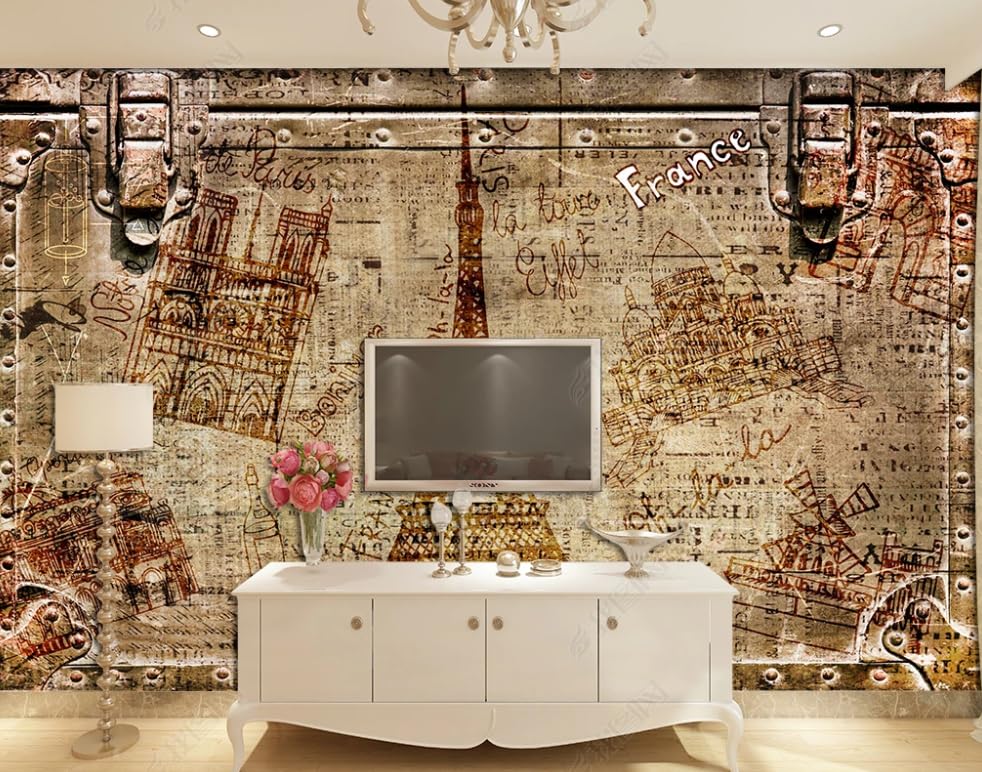Papier peint intissé Eiffel 400x280 pour masquer défauts mur - 3