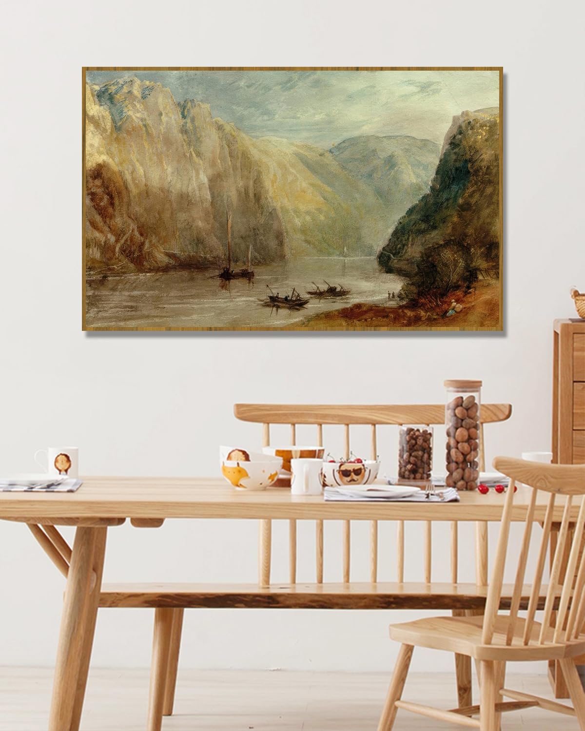 NHLDZYH Replika sztuki klasycznej B25. 40x64cm. Rama z drewna tekowego