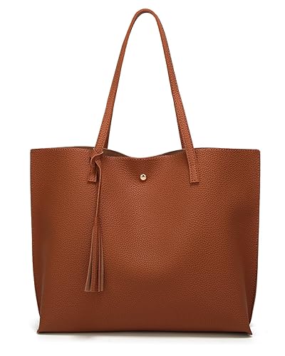 Dreubea Women's Soft Faux Leather Tote Shoulder Bag from, Big
