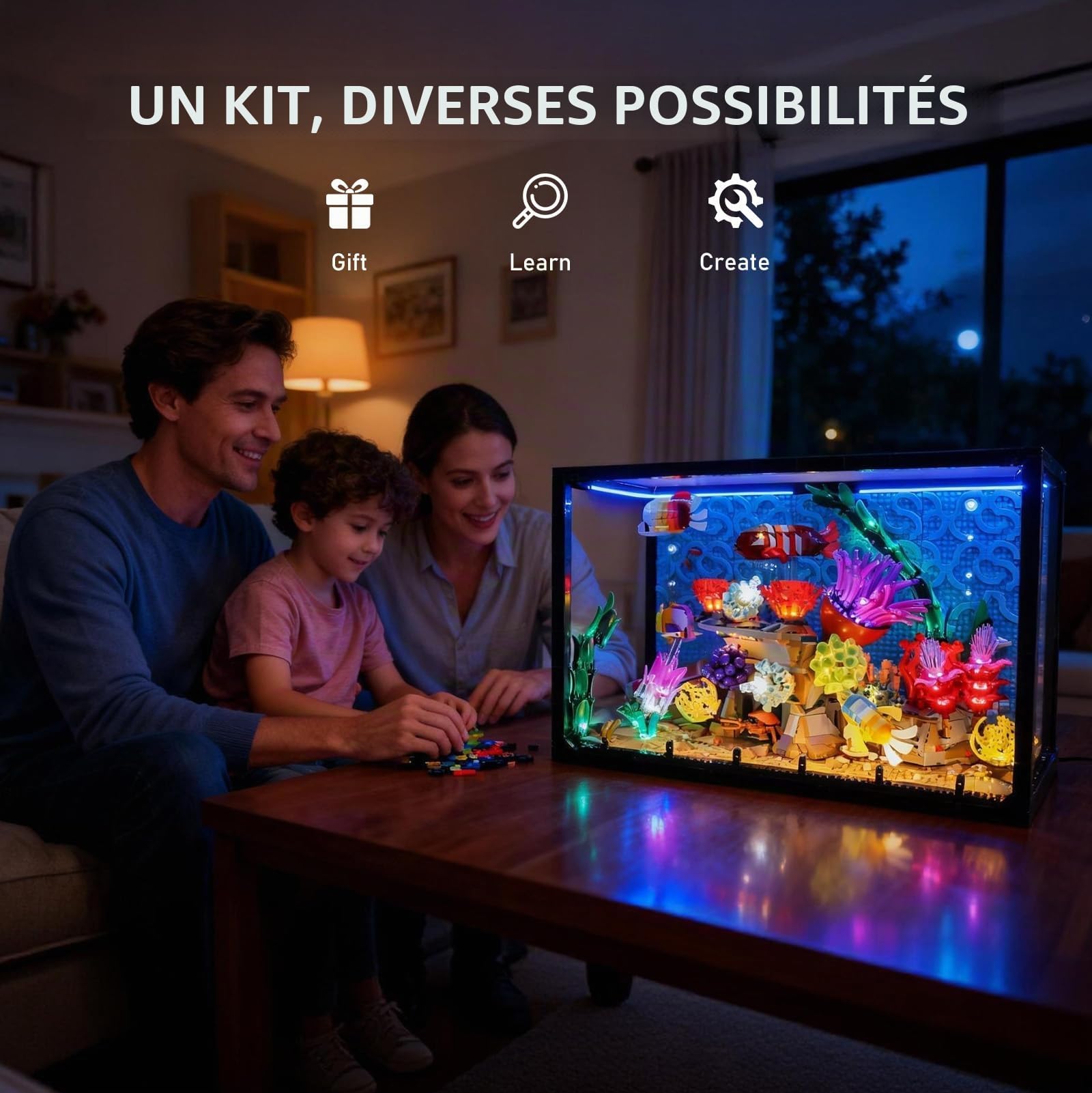 BRIKSMAX Éclairage LED pour aquarium tropical Lego Icons 10366, kit de lumière compatible pour blocs de construction – Sans kit Lego, lumière décorative de qualité supérieure pour modélisme pour la