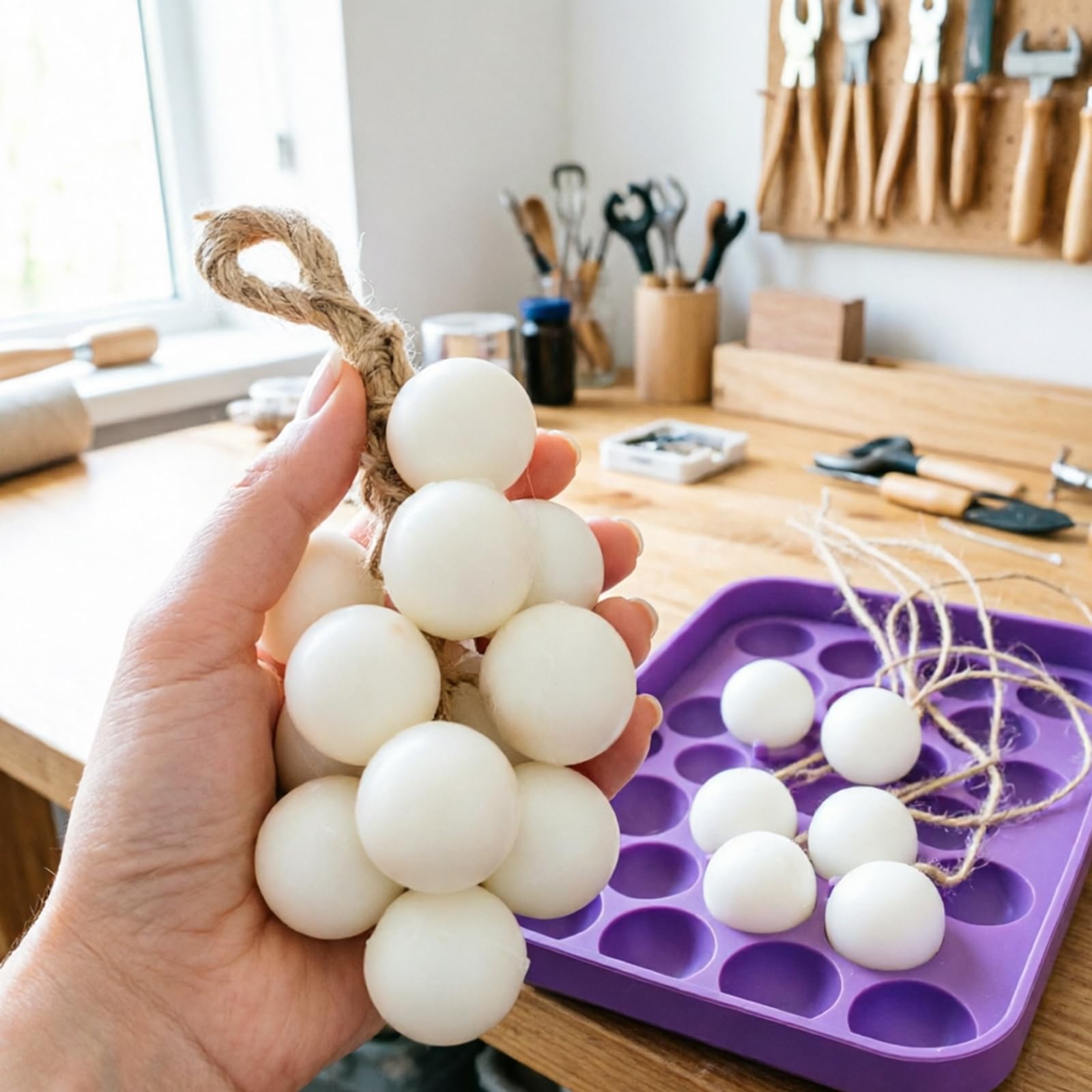 Trauben- und Erdbeerseife, Bastelset mit lebensmittelechtem Silikon, Fruchtblätter, Seife, Schnur für Muttertag, Geschenk, Heimdekoration, Zubehör