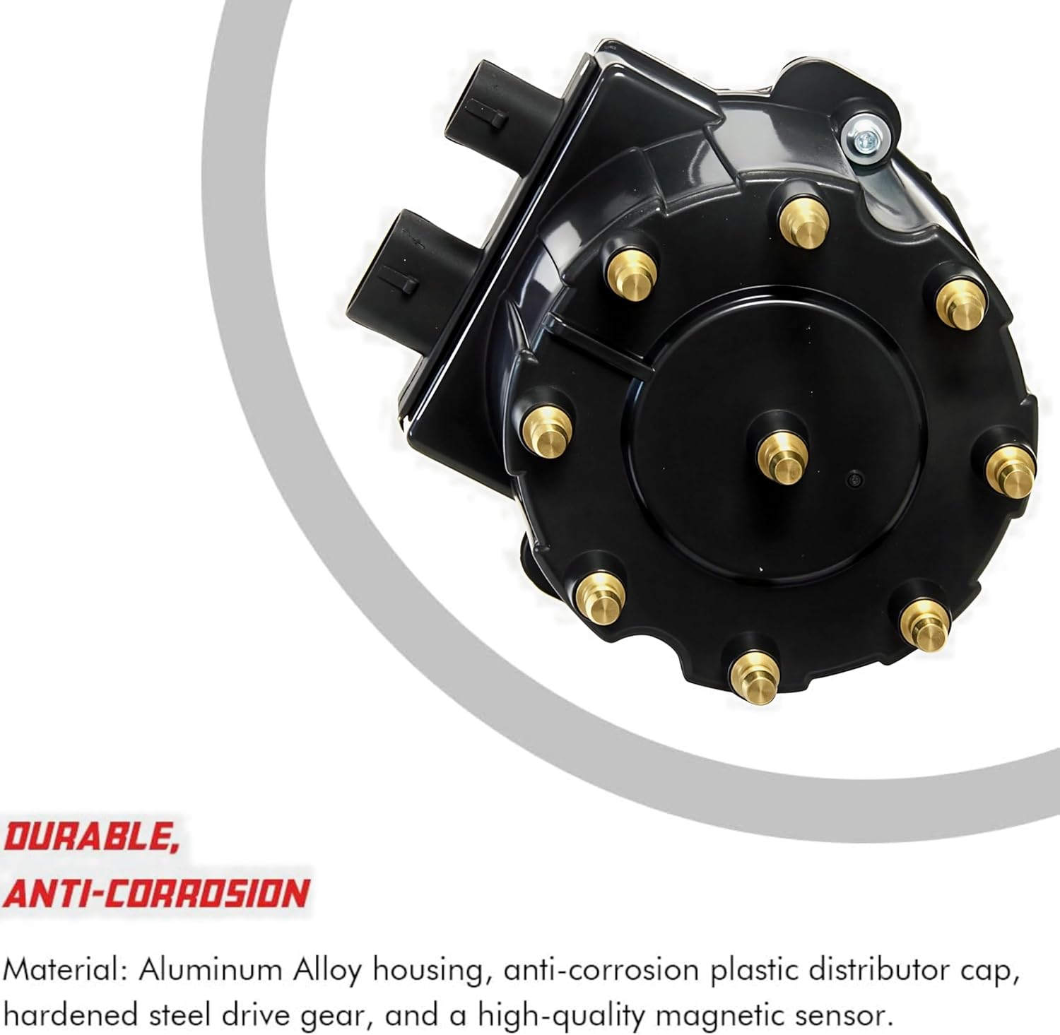 Igniton Distributor for Chevy GMC Truck Small Block Big Block 1500 2500 3500 5.0 305 5.7 350 427 TBI EFI LG4 LB9 wiht Black Cap Distributor