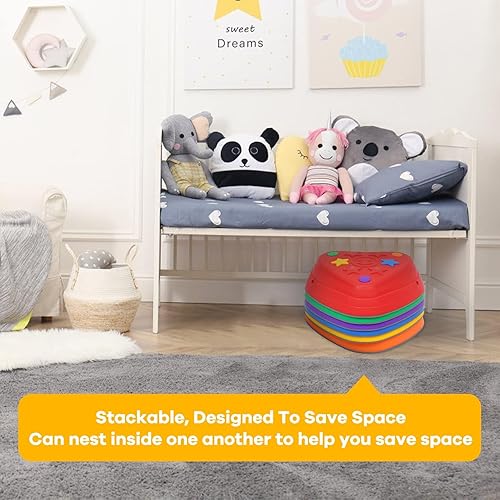 Miniatura 4 de Juego de 6 piedras antideslizantes para niños, bloques de equilibrio para interiores y exteriores, equipo de fitness para niños, promueve la