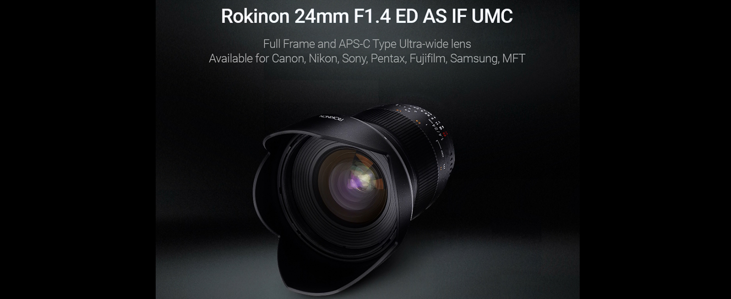 Amazon.com : Rokinon 24mm F1.4 ED AS IF UMC Wide Angle Lens for