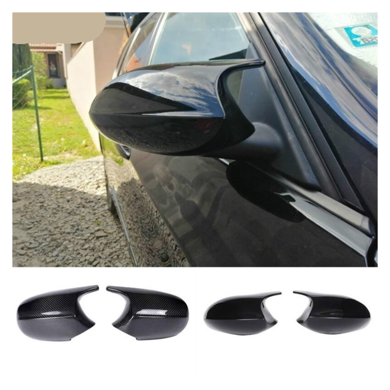 Specchietto retrovisore dell'automobile Per BMW E90 E91 PRELCI 20052007 E92 E93 20062009 E80 E81 E87 M3 Style 2x Coprispecchietto retrovisore auto(ABS Black)