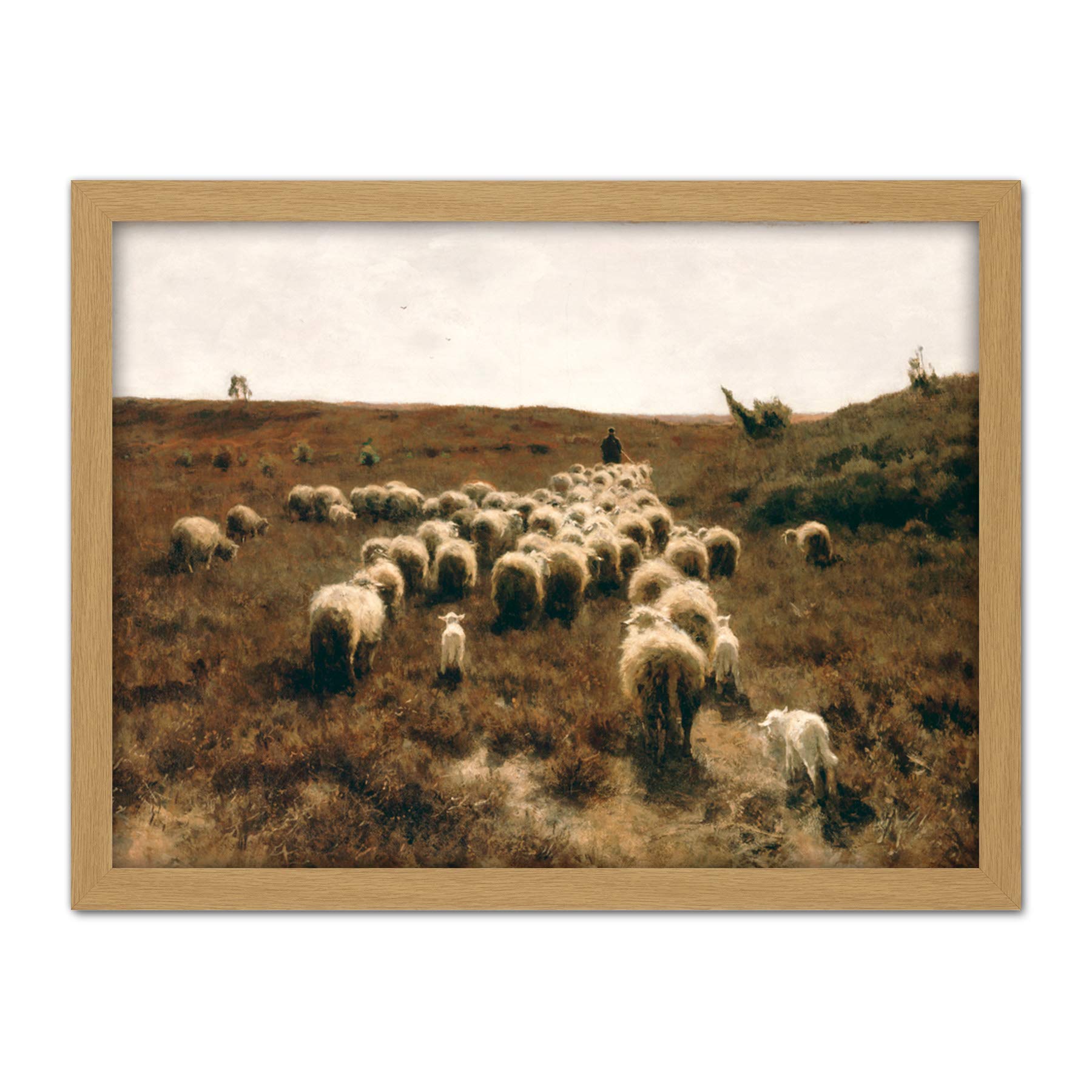 Anton Mauve The Return Of The Flock Laren Large Framed Art Print Poster Wall Decor 18x24