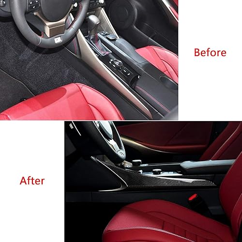 Miniatura 6 de x xotic tech Cubierta de panel lateral de engranaje de consola de reposabrazos, fibra de carbono suave auténtica, compatible con Lexus IS250 2014