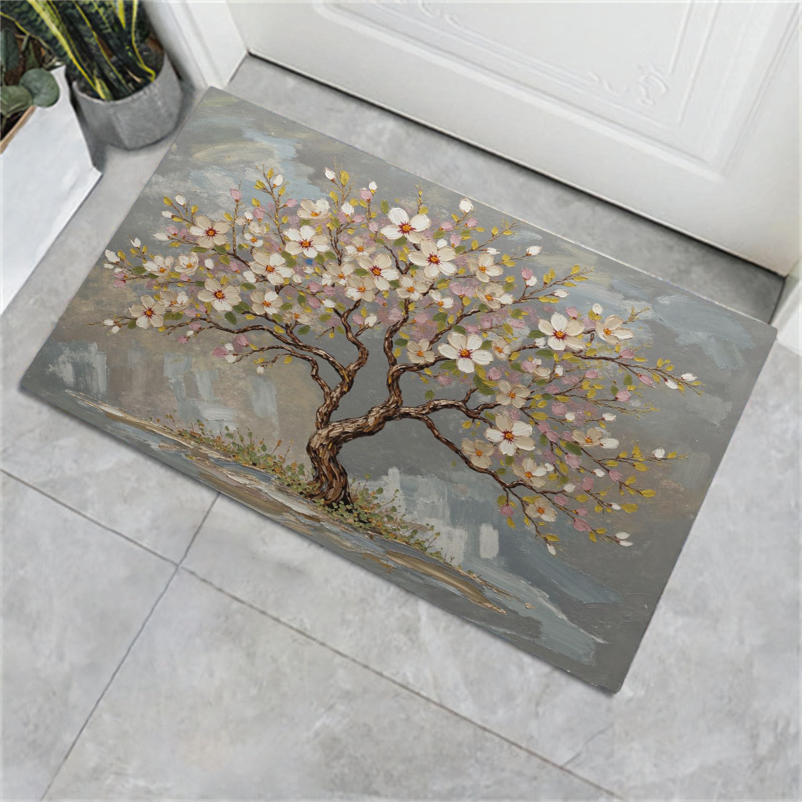 Paillasson 60x90cm lavable tapis entrée intérieur et couloir beige