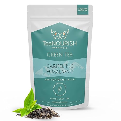 Miniatura 1 de TEANOURISH Darjeeling Té verde del Himalaya  Té de hojas sueltas 100% natural, 3.53 onzas, verde natural