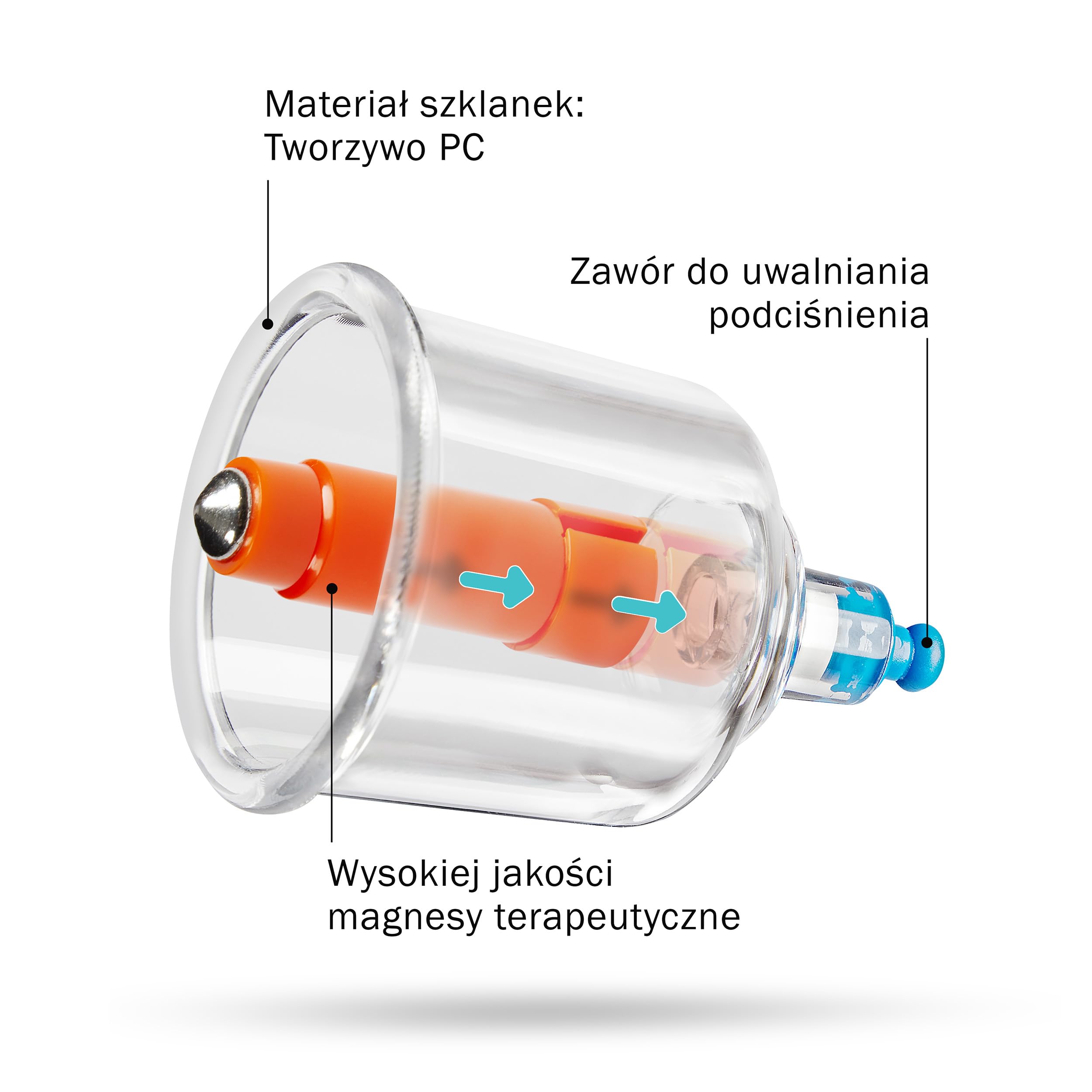 Pulox Zestaw Kieliszków do Bańki - 19 Szt. w Aluminiowej Walizce z Pompką Próżniową - Zestaw do Terapii Bańkami