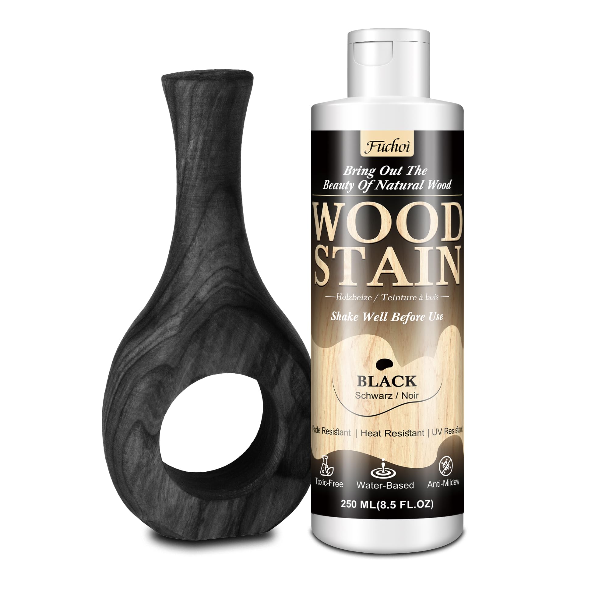 Tinte a base - Palisandro | 250 ml Barniz base agua para muebles de madera interior y exterior, puertas, ventanas, armarios, no tóxico, resistente a tintes — view 8