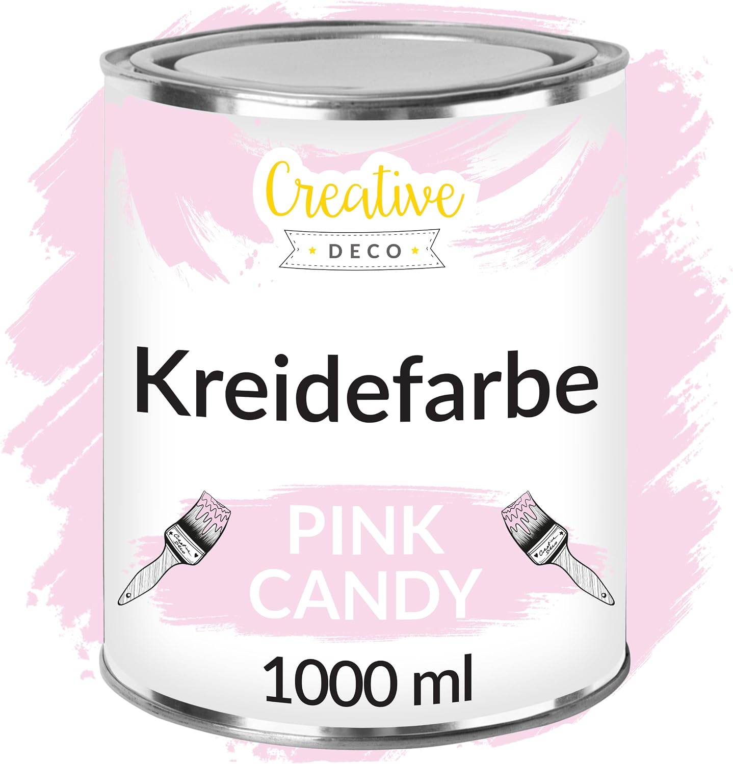 Creative Deco Pink Chalk Paint for Furniture 1000 ml Furniture Paint Furniture Paint without Sanding Colour for Country House Vintage Style Decoupage Furniture Renovation Matt & Washable Wiping Effect Gradient Effect