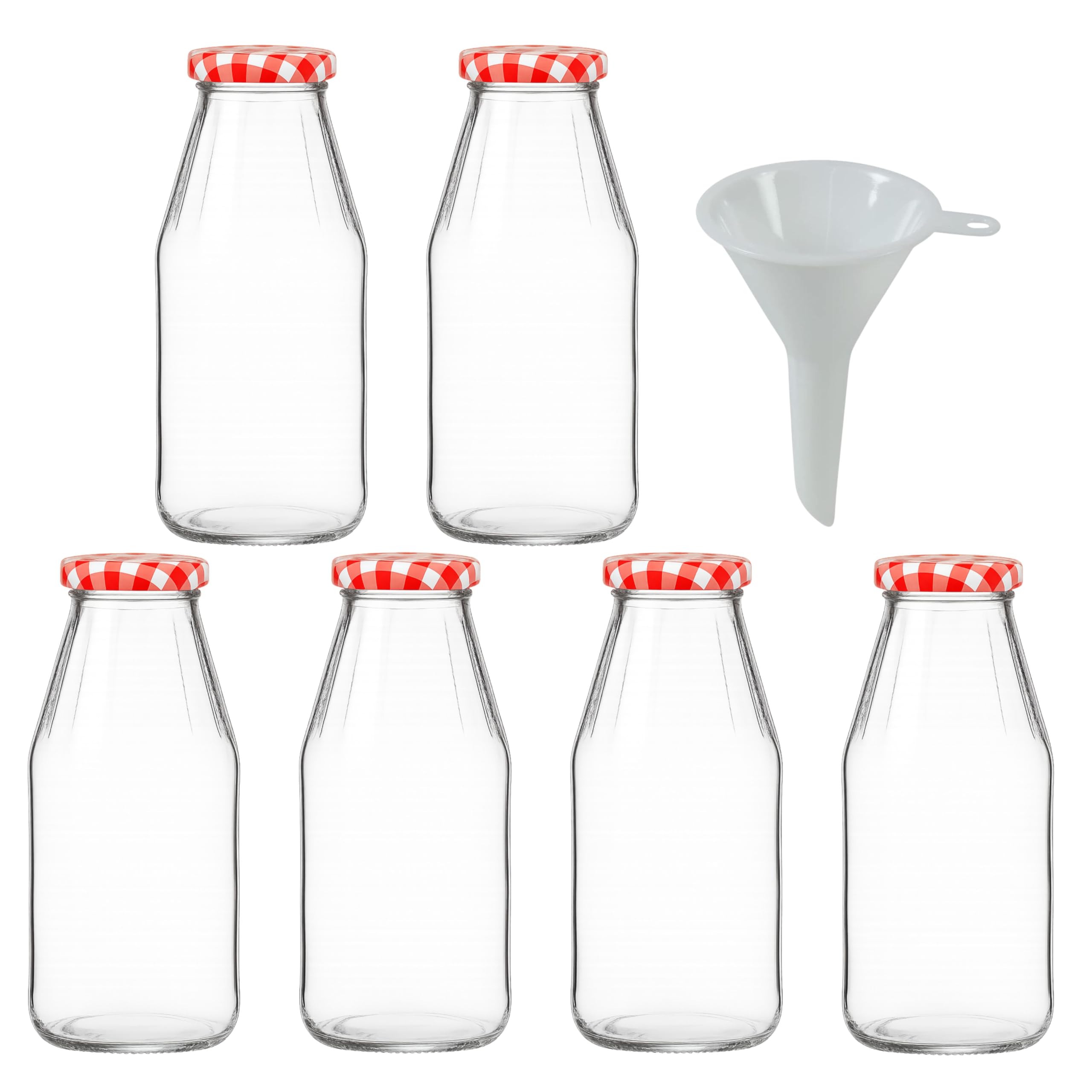 Bouteille Verre 1L Lot De 6 Bouteilles En Verre 1L Mikken Bouchon Porcelaine Entonnoir 470220