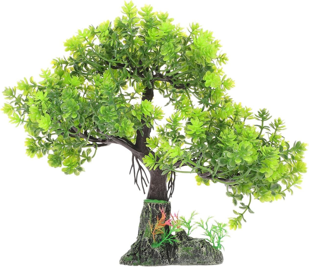 POPETPOP Aquarium Tree Decor 10.62In Artificial Plastic Water Plant Fish Tank Bonsai Ornament for Home Office Aquarium Landscape Decoration