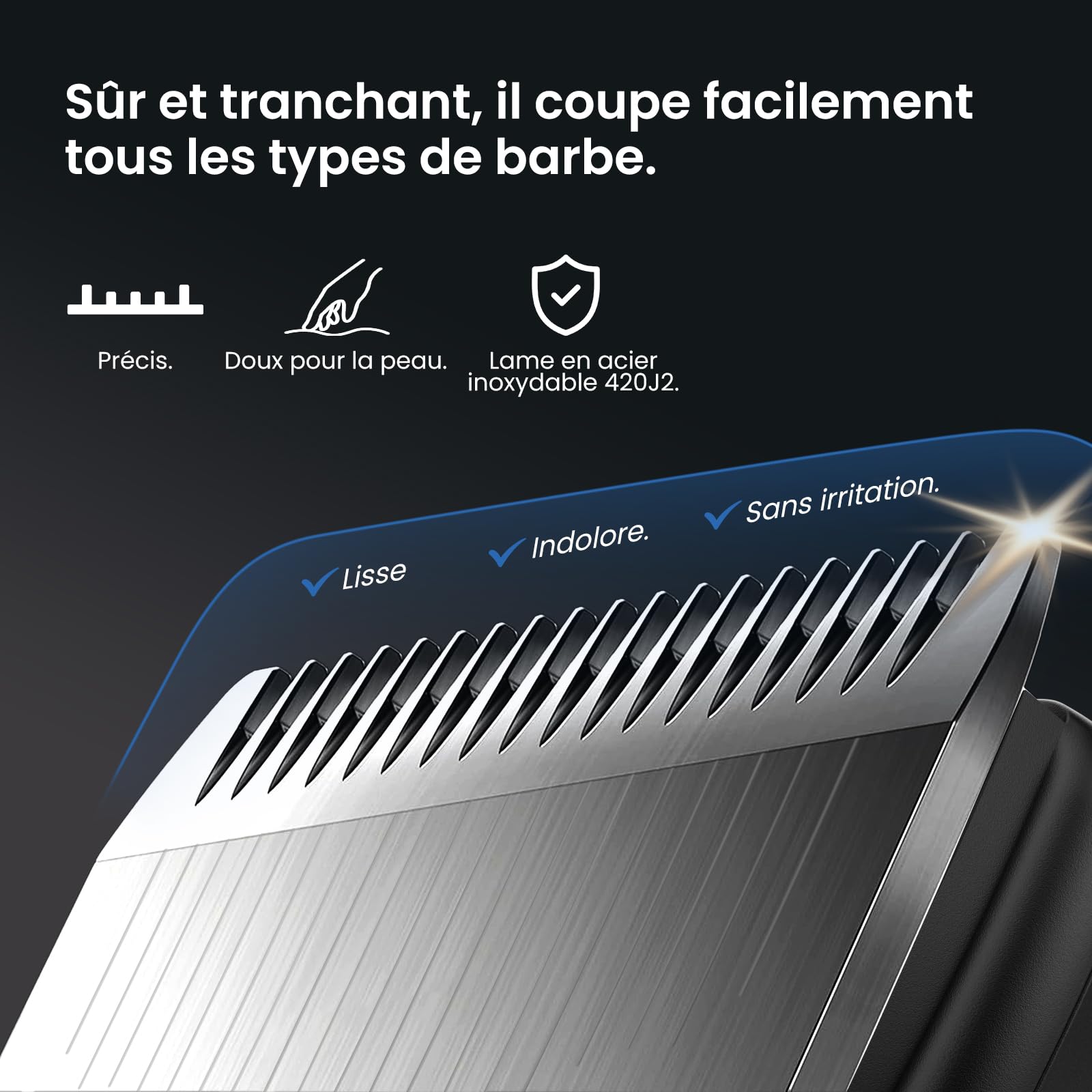 Maxgroom 6-en-1 Tondeuse Barbe Homme,Rasoir Electriques Hommes avec Base de Stockage Organisée,Double Mode de Charge(Base&USB-C),Tête Magnétique Amovible,IPX6 Sec/Mouillé, Autonomie 120 Mins (Noir)