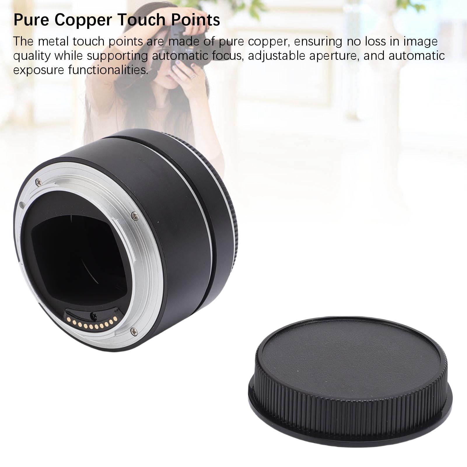 Fydun Tubo de Extensión Macro, Juego de Anillos Adaptadores de Enfoque Automático Aptos para Cámara T SL CL TL TL2 SL L, 12mm, 24mm, AF Electrónico de Metal