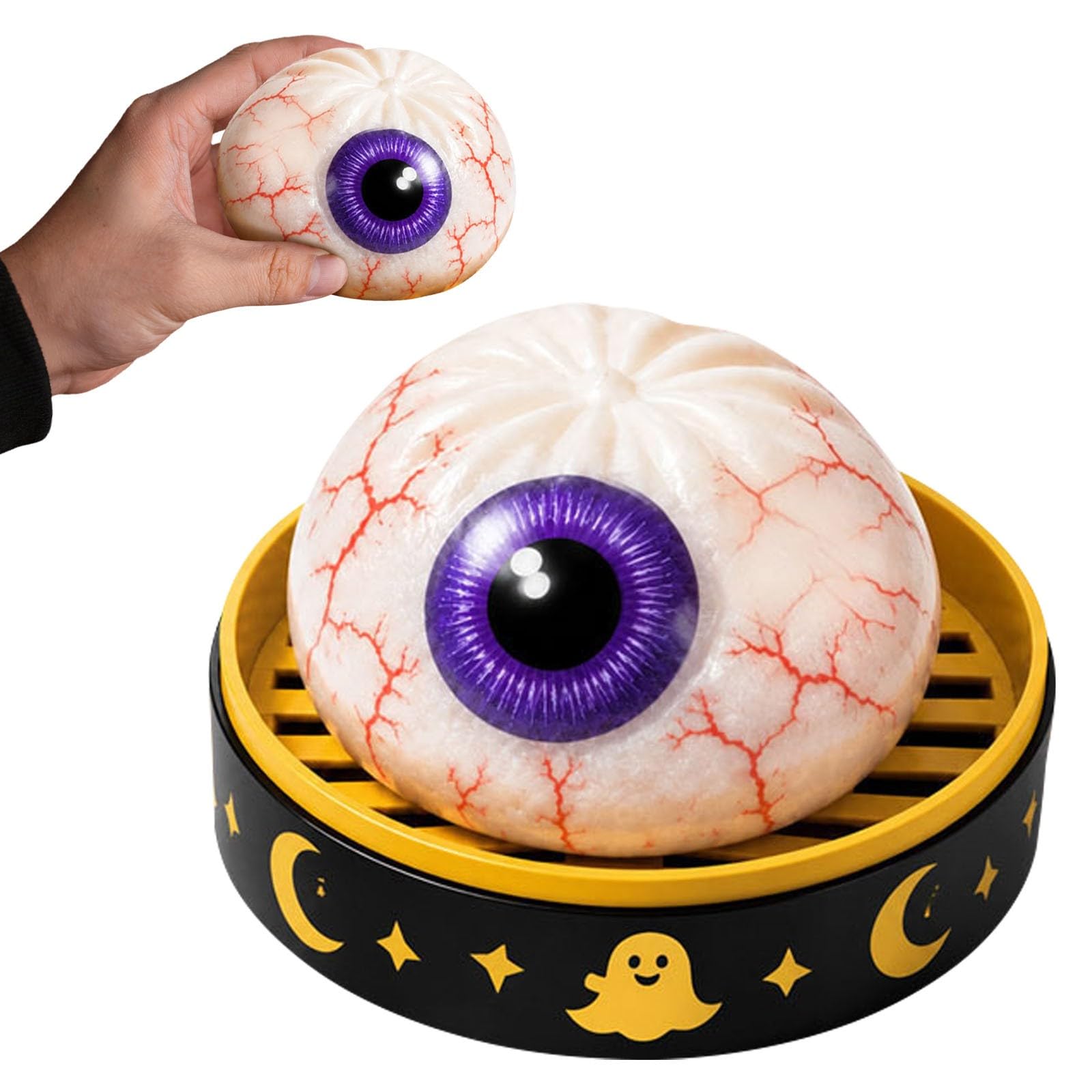 Cute Halloween Theme Shining Glitter Baozi Shaped Sensory Fidget Toy #C