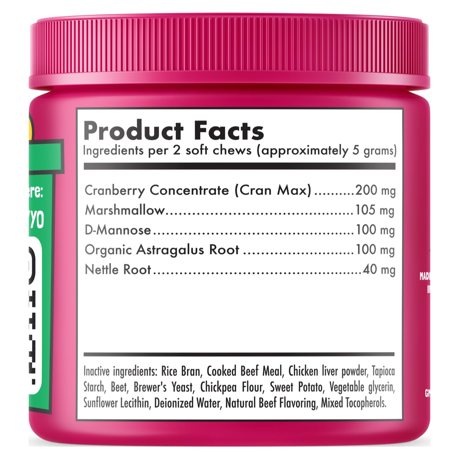 Cranberry UTI Chews for Dogs Bladder Support + D-Mannose Supports Kidney Urinary Tract and Bladder Health Natural Cranberry Wellness Supplement Immune System Booster Natural Pet Antioxidant 120 Chews — Amazon image 5