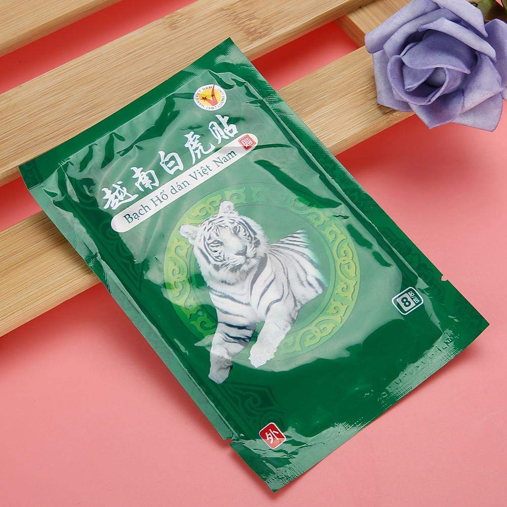 Pongnas Cerotti per Dolori Muscolari ed Articolari, 8 Pezzi Balsamo di Tigre Bianco Patch, Patch di Sollievo dal Dolore per Alleviare Il Dolore, al Collo, alla Spalla, al Ginocchio