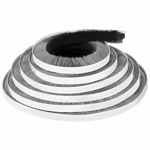 Door Brush Seal, 33Feet, Felt Pile Weather Stripping for Doors,