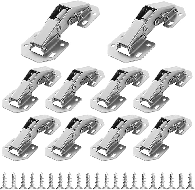 10PCS Hidden Hinges for Doors Frameless 90 Degree Hidden