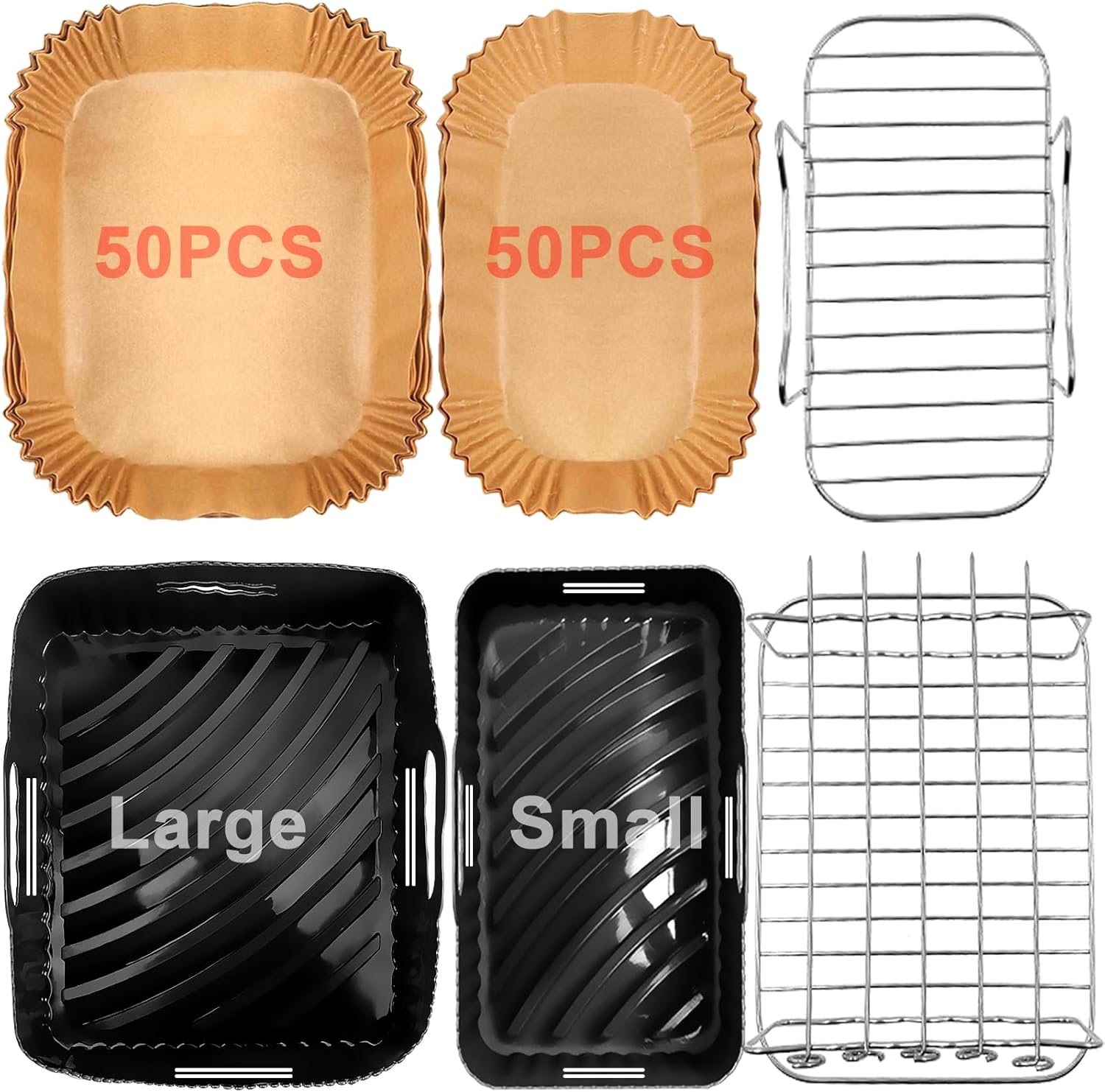 YINGRACE Dual Air Fryer Accessories Compatible for Tefal Easy Fry 5.2L