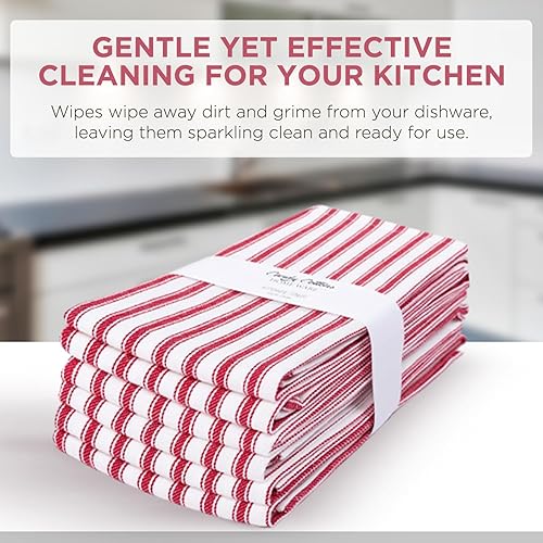 Miniatura 6 de Candy Cottons - Set de 6 trapos de cocina 100% algodón, con lazo pcolgar, plavar y secar platos, se pueden usar como paños de cocina o trapos de