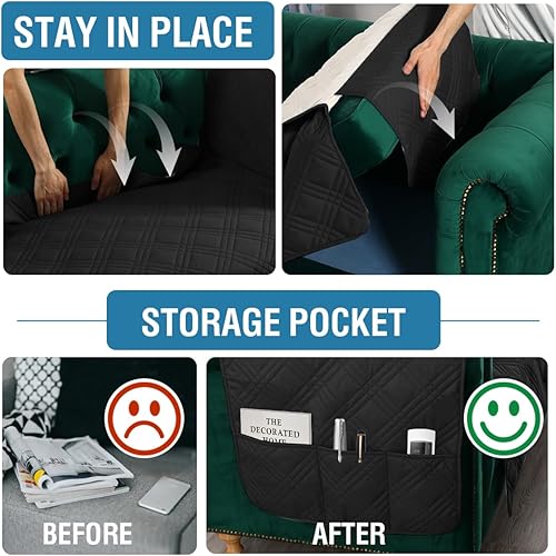 Miniatura 7 de H.VERSAILTEX Fundas de sofá 100% impermeables para mascotas y perros con diseño antideslizante, fundas de asiento de dos plazas lavables con funda