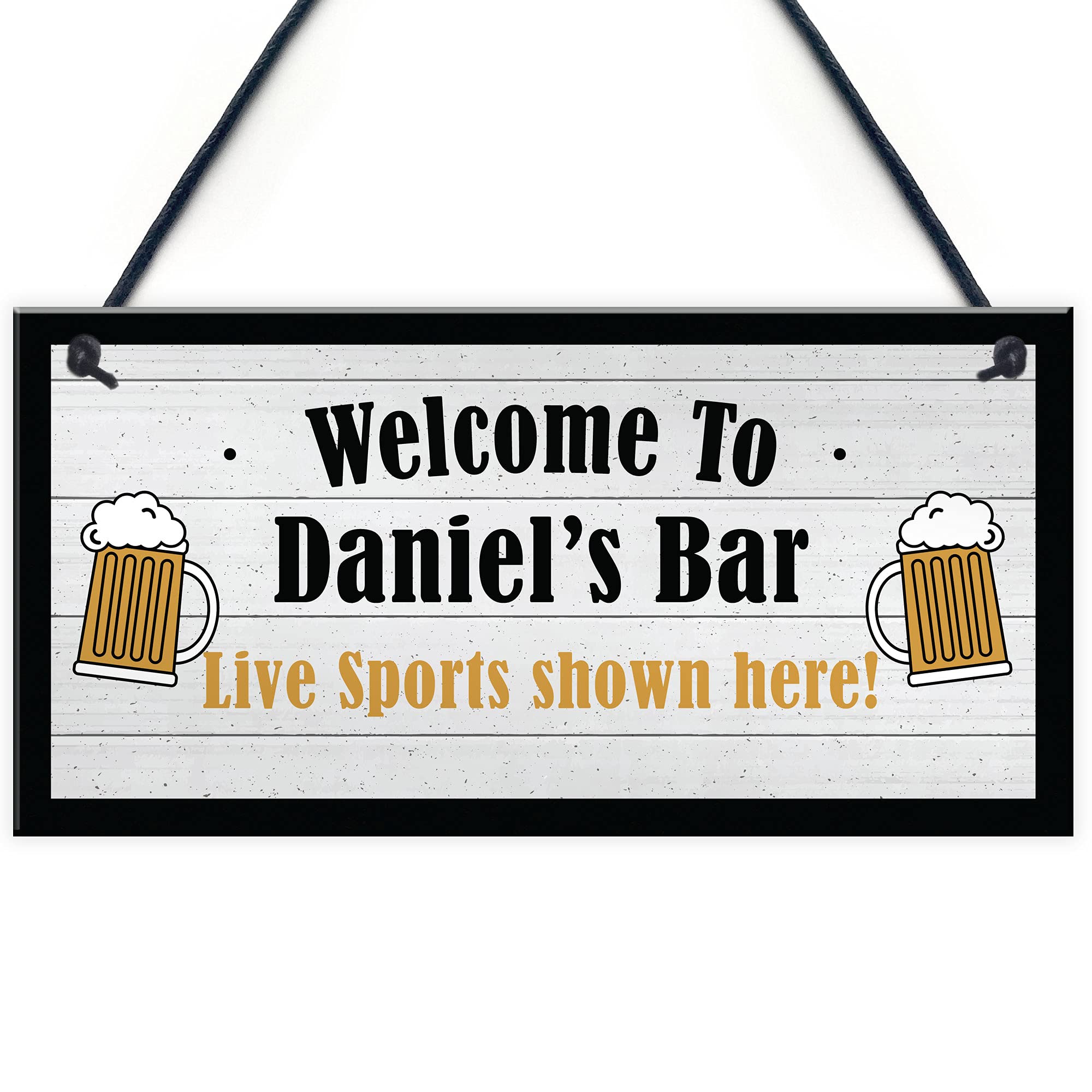 Personalised Hanging Sports Bar Sign Home Bar Pub Man Cave Shed Beer Gift