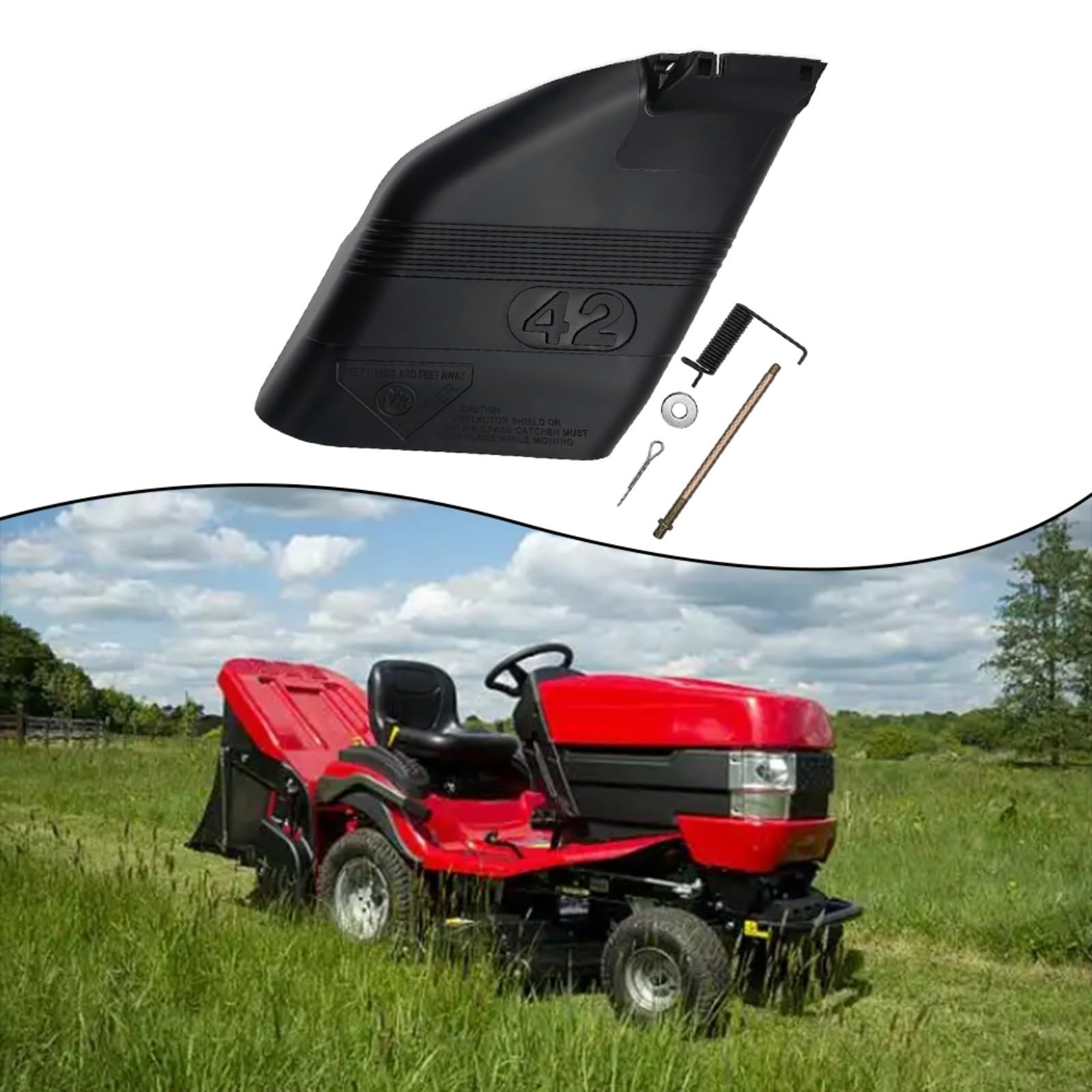 1 protection de déflecteur de pont de 106,7 cm pour tondeuses autoportées Craftsman modèle 130968 Accessoire de rechange avec matériel de montage Partie extérieure en plastique noir