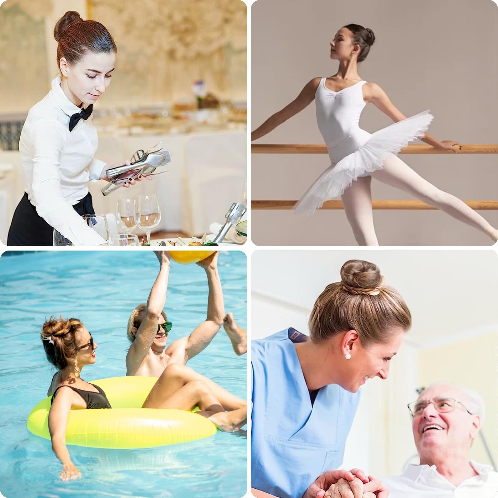 KEYRI 37 Piezas Accesorios para el Pelo Redecilla Moño Bun Maker Cabeza para Peinar Niña para Peinados Rápidos Ideal para Niñas Mujeres Bailarinas Enfermeras y Todo Tipo de Cabello (37)