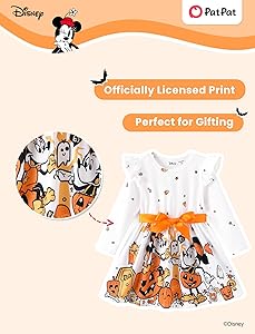Disney Princess Frozen Elsa Minnie Mickey Stitch Ruffle Sleeve Dress A Line Long Sleeve Kids Clothes Baby to Toddler