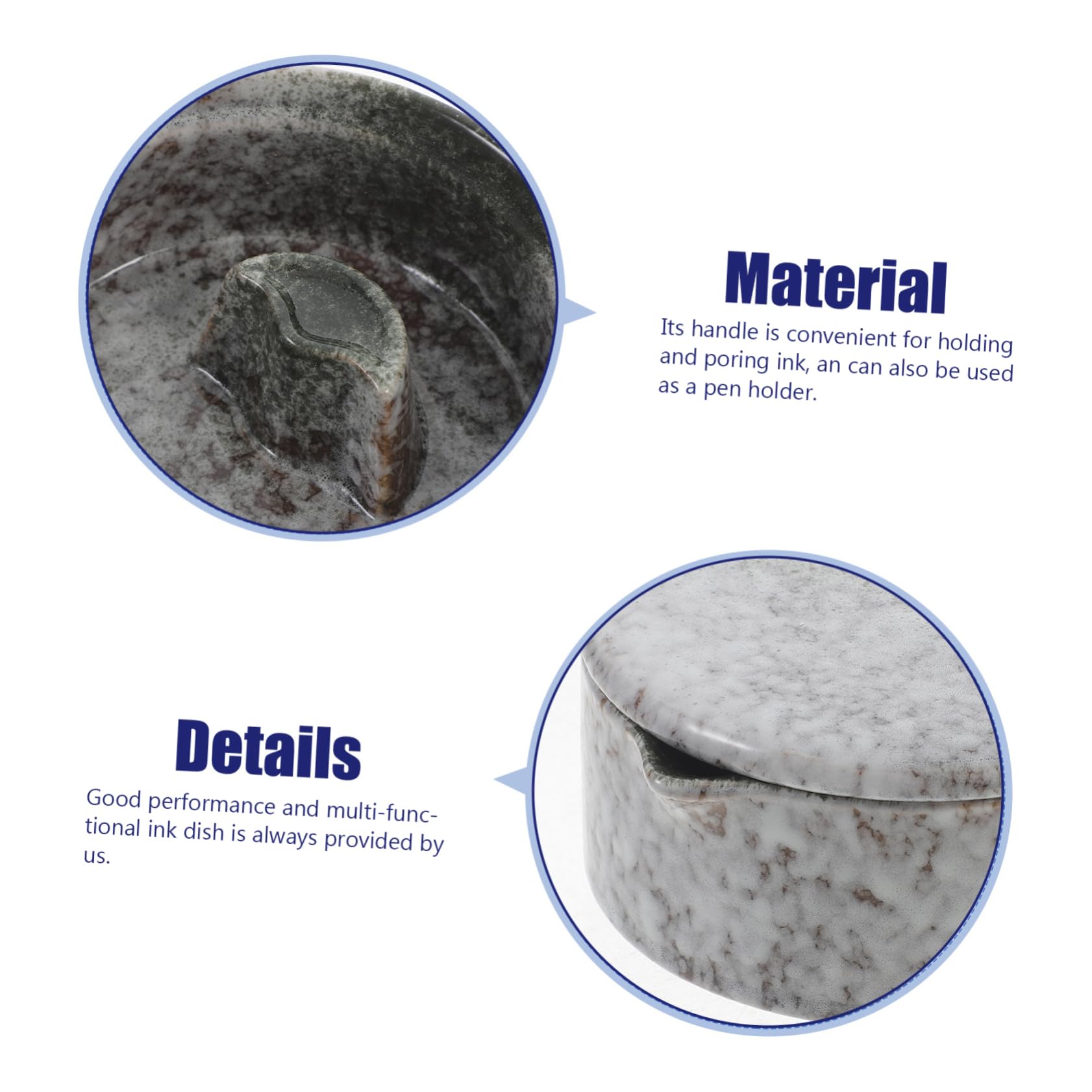 Encrier en Céramique Couvercle pour Calligraphie Chinoise