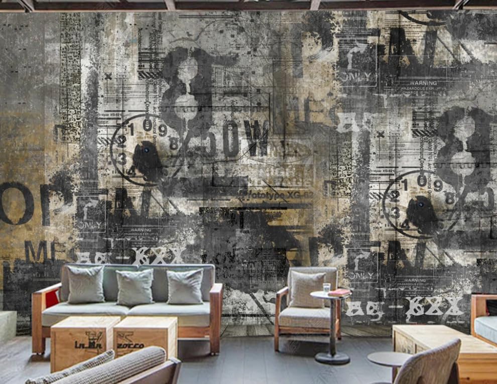 Papier Peint Intissé Vintage café Anglais et poster Geant Mural 350x256 cm pour Décoration Salon