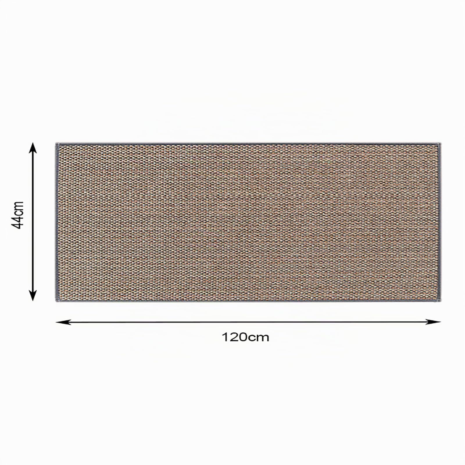 Tapis Cuisine Devant ​Evier Lavable Antidérapant en Caoutchouc, Jute Lin, Gris, 44 x 120cm