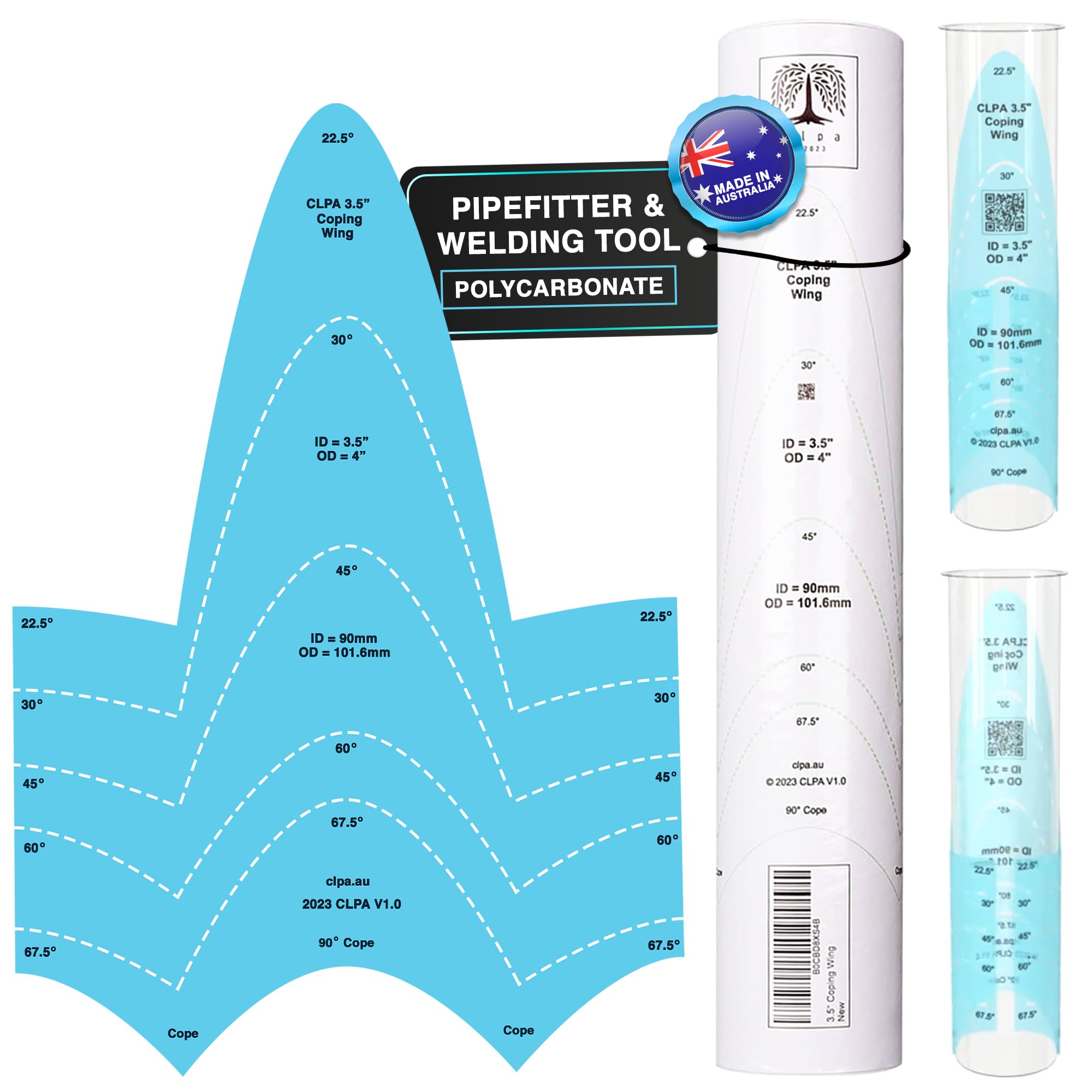 clpa-3-5-coping-wing-master-ultimate-pipefitter-and-welding-tool-precision-pipe-saddle-template-notcher-cutting-guide-ideal-for-pipe-fitting-marking-coping-pipes-from-22-5-to-90-degrees-amazon-com