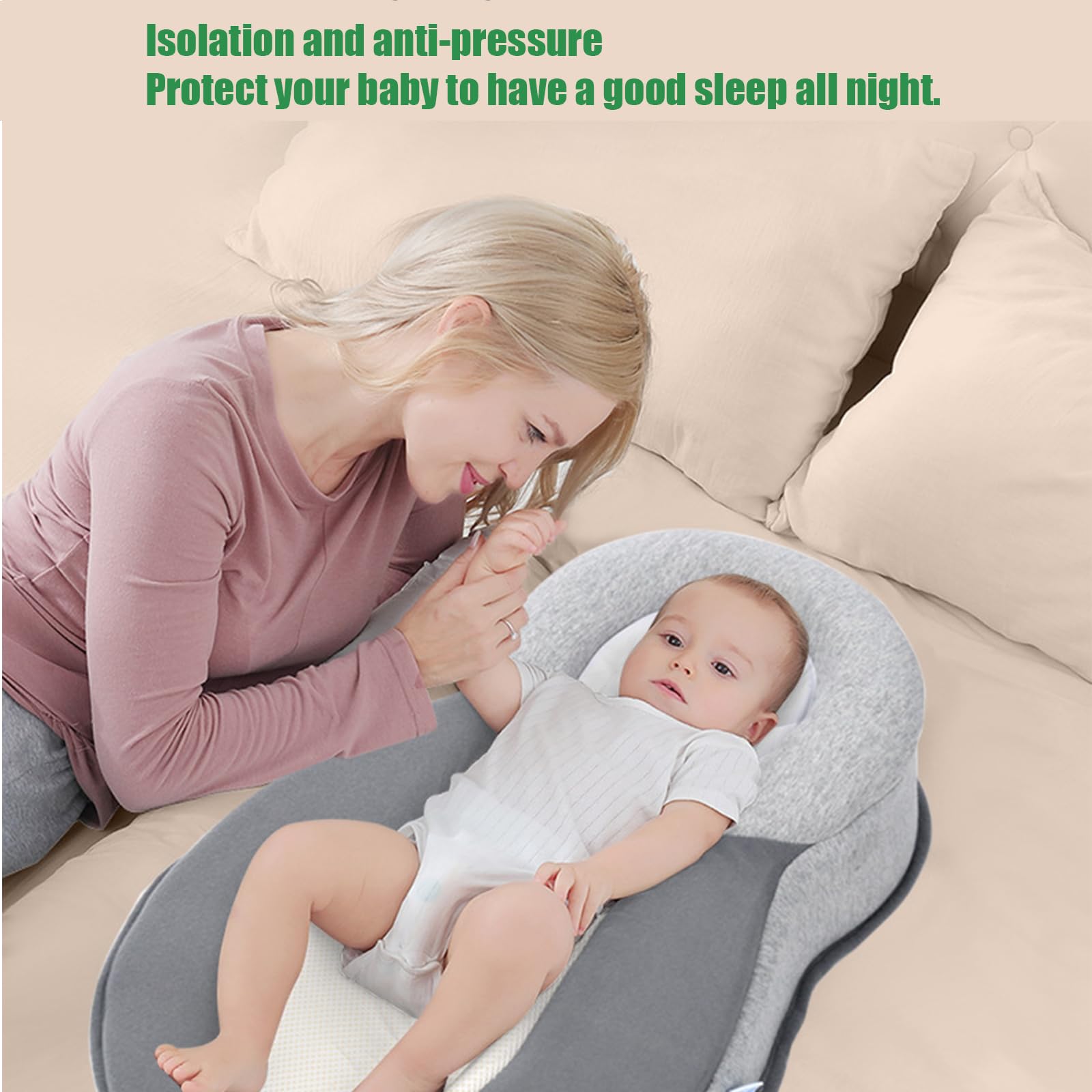 Keilkissen Anti Reflux Blau - Ergonomisches Stillkissen 45x44x8cm