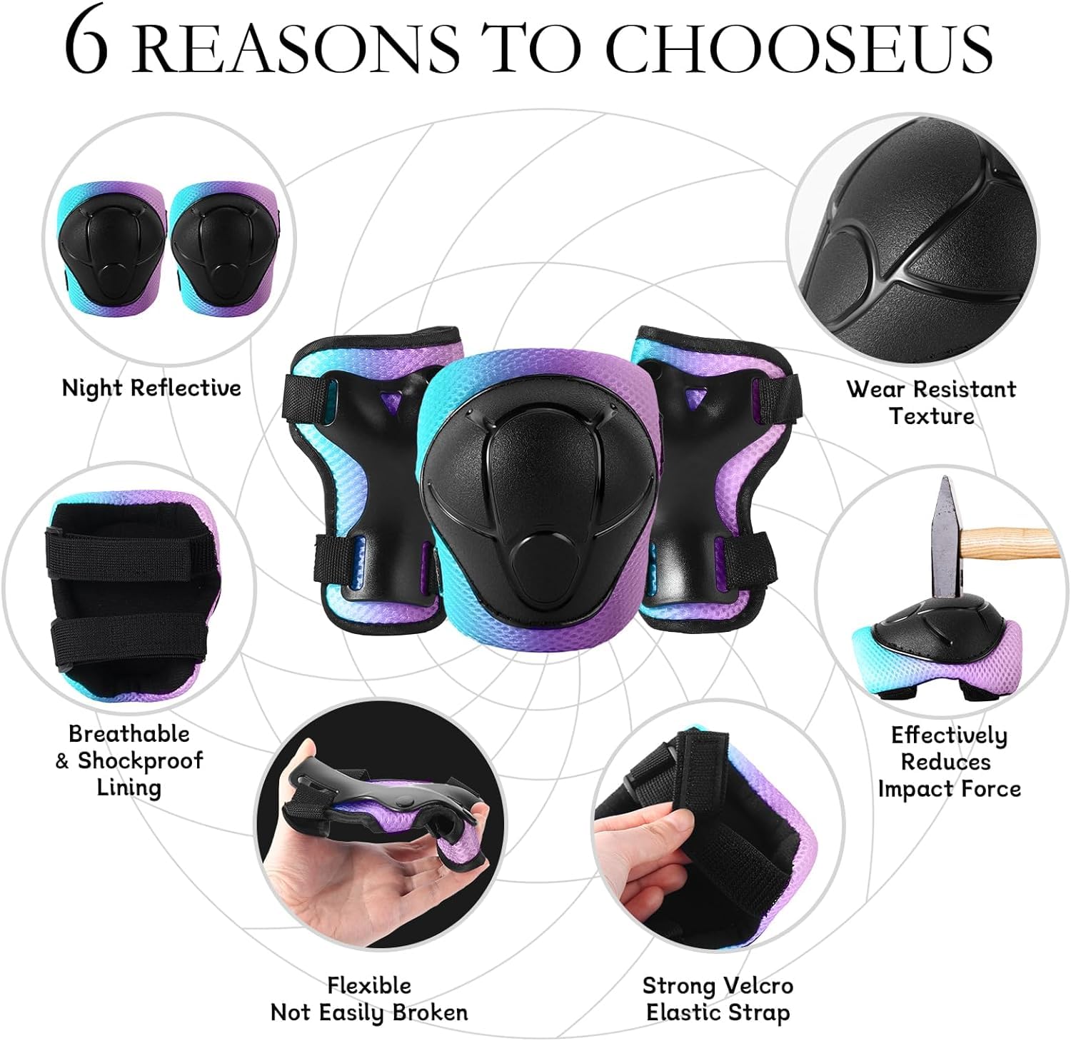 Color Gradient Elastic Knee Support Sleeve Knee Pad Brace Compression