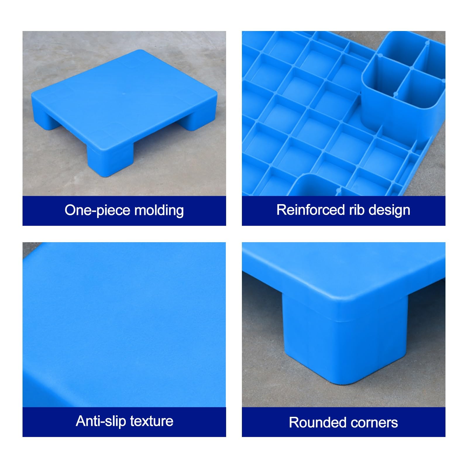 Pallet in plastica, Bancale pellet per pavimenti leggeri, per garage, Uso industriale, Seminterrato(40x30cm/16x12in)