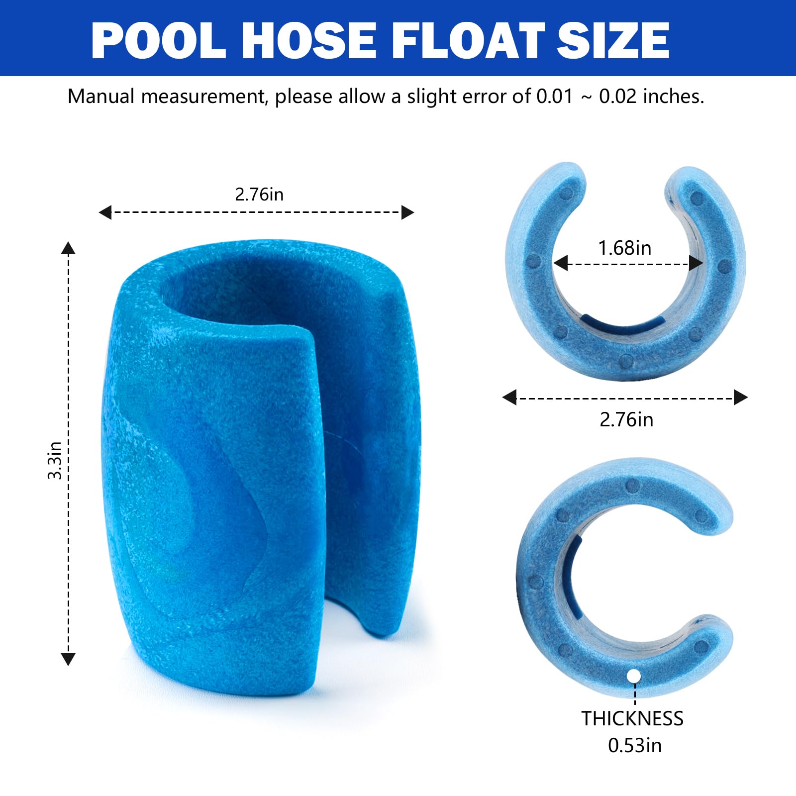 Manguera de vacío de repuesto para Zodiac R0526800, compatible con Zodiac MX6/MX8 y Baracuda, azul, plástico, peso de manguera de piscina