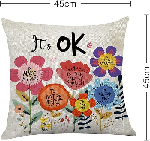 Miniatura 2 de Littlefa Regalos inspiradores - Funda de almohada con diseño de flores retro, funda de cojín decorativa para sala de estar, dormitorio, decoración