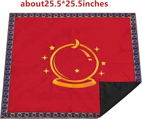 Miniatura 10 de DOARLUO Mantel de tarot con patrón de bola de cristal, diseño de tarot, astrología, tarjetas de adivinación con bolsa de tarot (verde (encaje