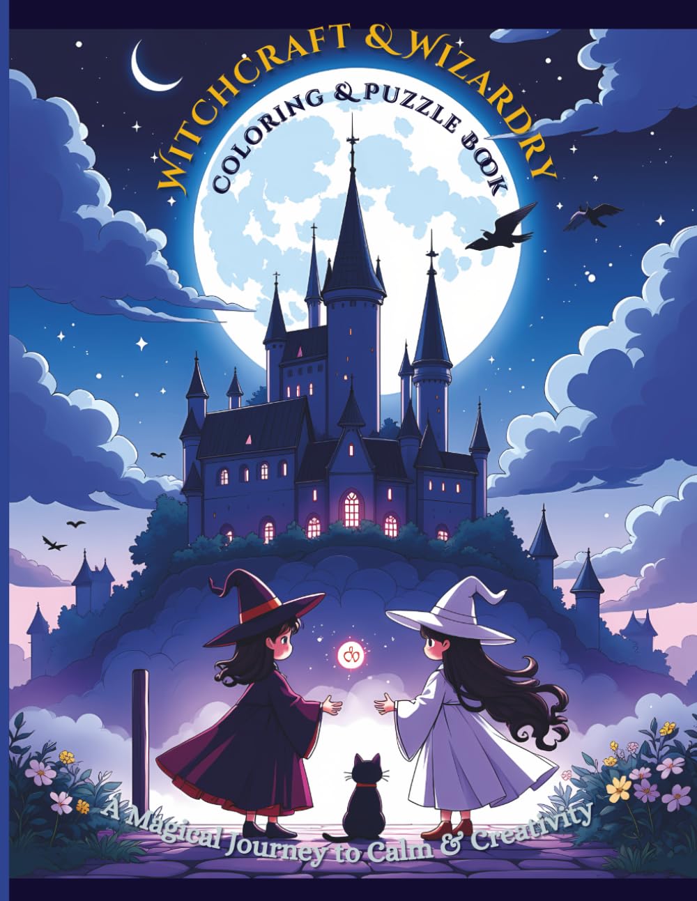 Escape into Spellcraft: A Witchcraft & Wizardry Coloring & Puzzle Journey – 25 Enchanted Scenes & 20 Brain Teasers for Mystical Calm & Creative Magic: ... Mystical Realms Puzzle & Coloring Collection)