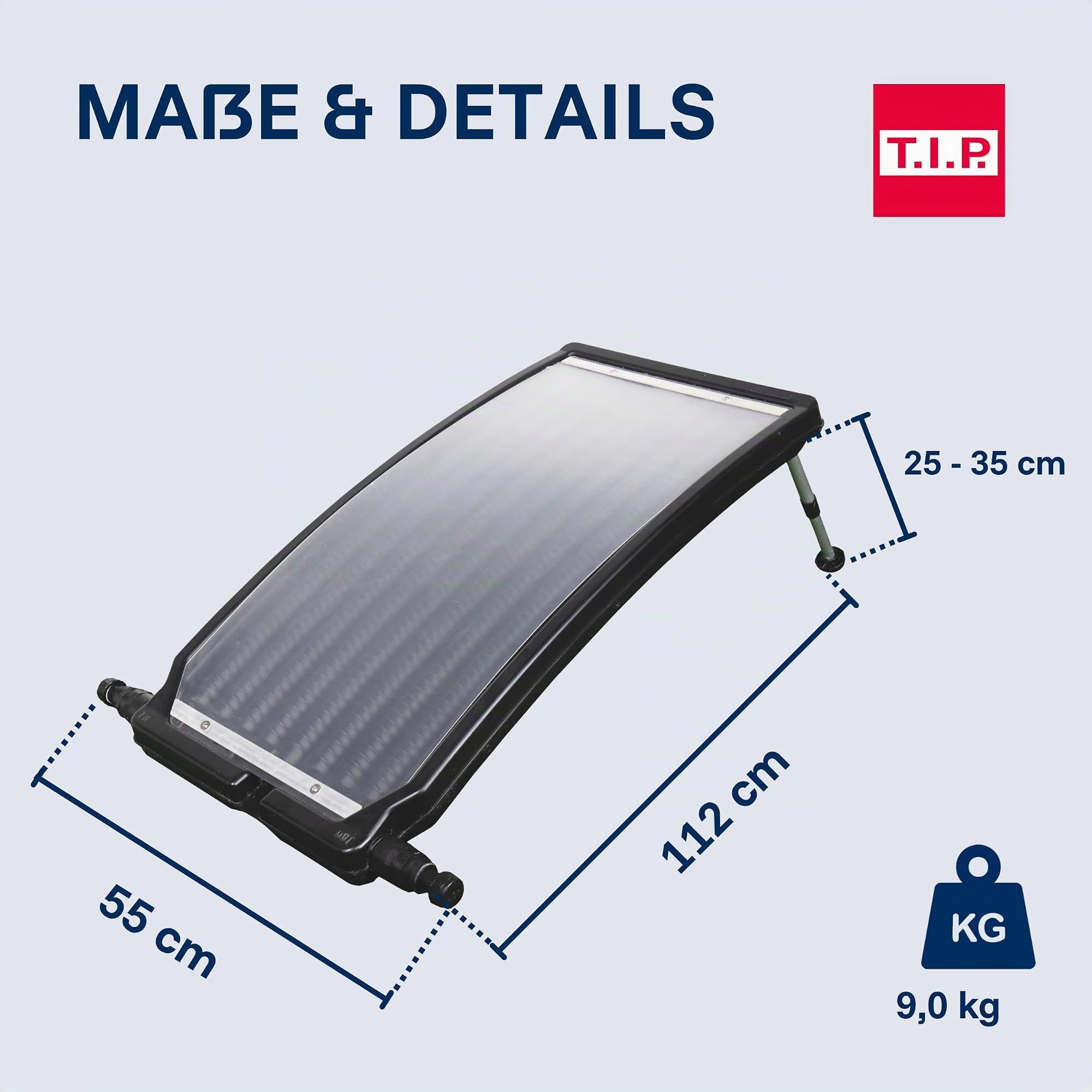 T.I.P. Solarheizung Pool SPH 10000 S - Sonnenkollektor Schwimmbad, Poolheizung Solar für Pools bis 20.000 l, Durchfluss 10.000 l/h, einfache Installation